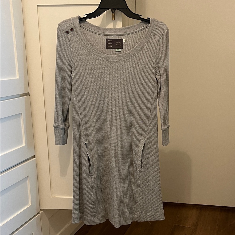 Anthropologie Textured Gray Knit Top